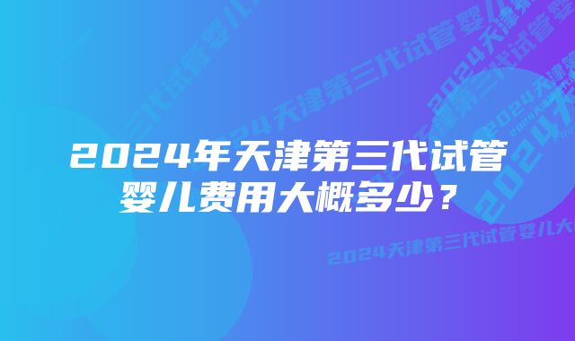 2024年天津第三代试管婴儿费用大概多少？