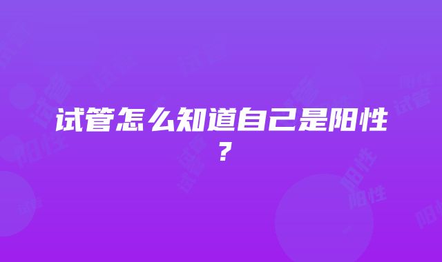 试管怎么知道自己是阳性？