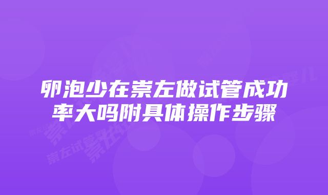 卵泡少在崇左做试管成功率大吗附具体操作步骤