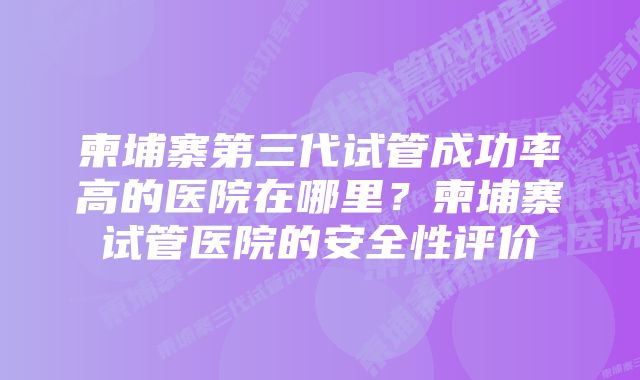 柬埔寨第三代试管成功率高的医院在哪里？柬埔寨试管医院的安全性评价