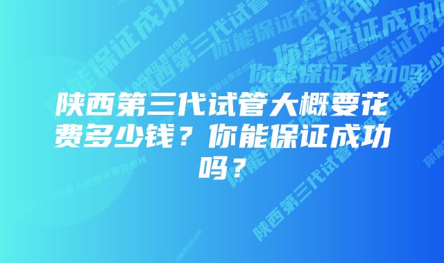 陕西第三代试管大概要花费多少钱？你能保证成功吗？