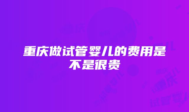 重庆做试管婴儿的费用是不是很贵