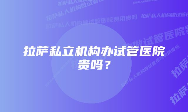 拉萨私立机构办试管医院贵吗？