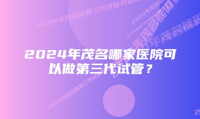 2024年茂名哪家医院可以做第三代试管？