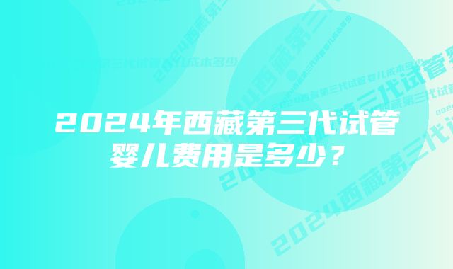 2024年西藏第三代试管婴儿费用是多少？