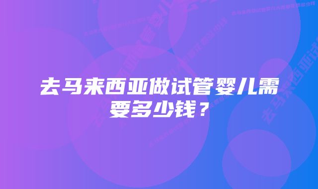 去马来西亚做试管婴儿需要多少钱？