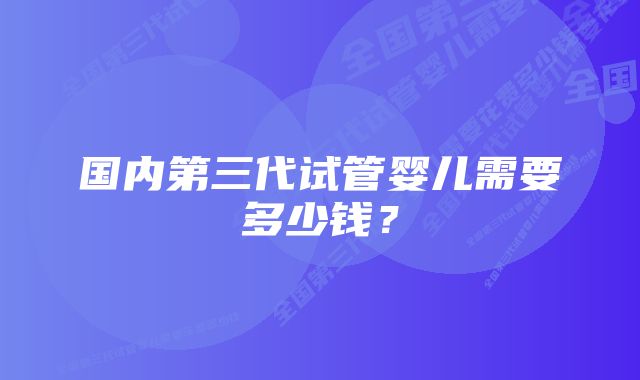 国内第三代试管婴儿需要多少钱？