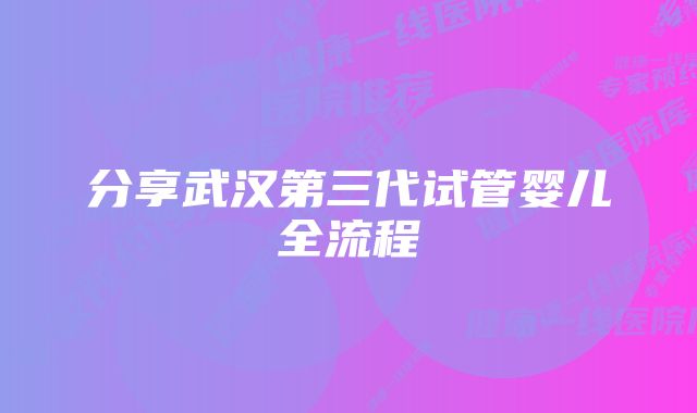 分享武汉第三代试管婴儿全流程