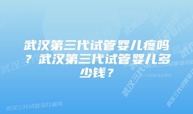 武汉第三代试管婴儿疼吗？武汉第三代试管婴儿多少钱？