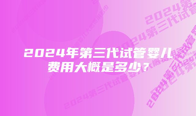 2024年第三代试管婴儿费用大概是多少？