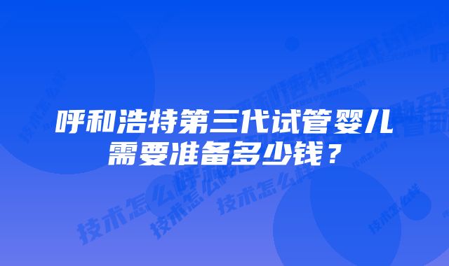 呼和浩特第三代试管婴儿需要准备多少钱？