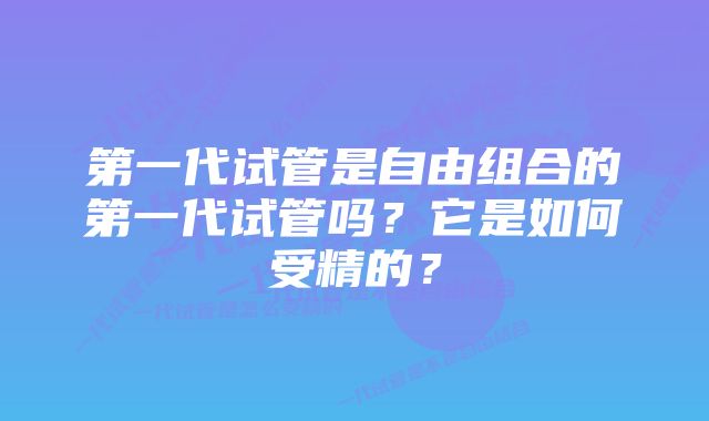 第一代试管是自由组合的第一代试管吗？它是如何受精的？