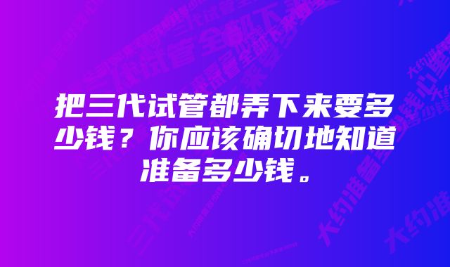 把三代试管都弄下来要多少钱？你应该确切地知道准备多少钱。