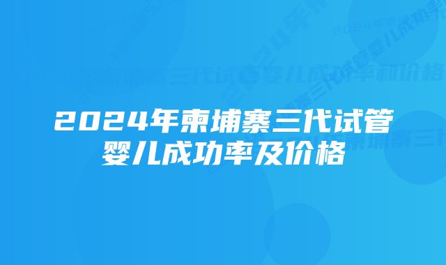 2024年柬埔寨三代试管婴儿成功率及价格