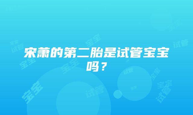 宋萧的第二胎是试管宝宝吗？