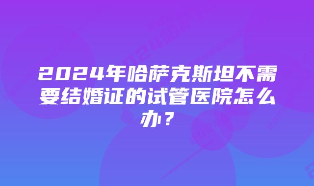 2024年哈萨克斯坦不需要结婚证的试管医院怎么办？