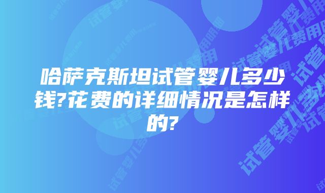 哈萨克斯坦试管婴儿多少钱?花费的详细情况是怎样的?