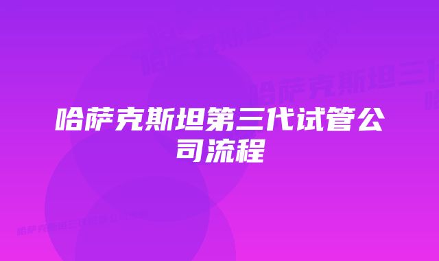 哈萨克斯坦第三代试管公司流程