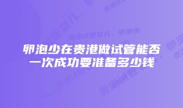 卵泡少在贵港做试管能否一次成功要准备多少钱