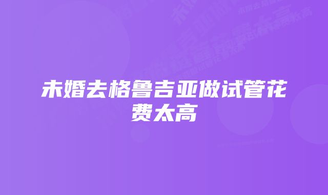 未婚去格鲁吉亚做试管花费太高