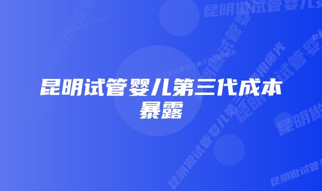 昆明试管婴儿第三代成本暴露