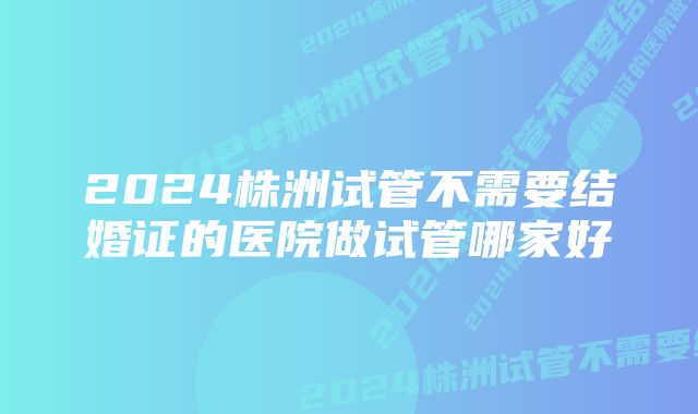 2024株洲试管不需要结婚证的医院做试管哪家好