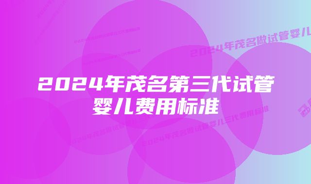 2024年茂名第三代试管婴儿费用标准