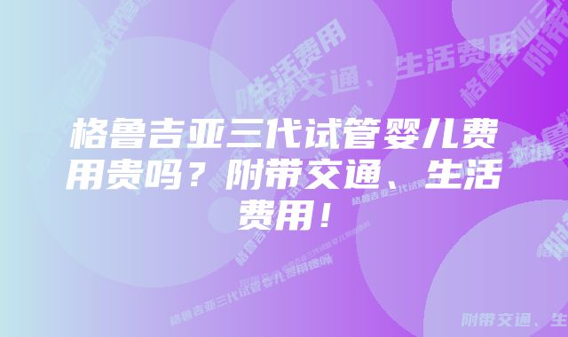 格鲁吉亚三代试管婴儿费用贵吗？附带交通、生活费用！