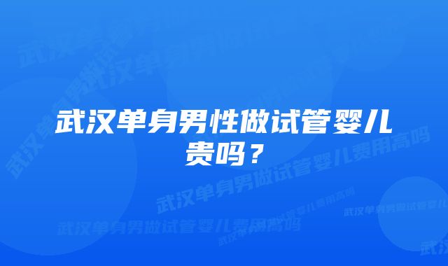 武汉单身男性做试管婴儿贵吗？