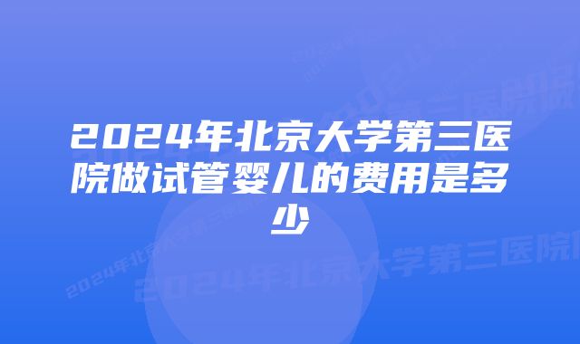 2024年北京大学第三医院做试管婴儿的费用是多少