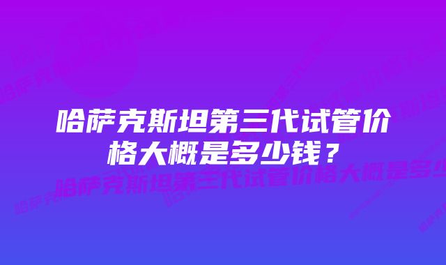 哈萨克斯坦第三代试管价格大概是多少钱？