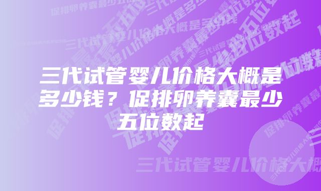 三代试管婴儿价格大概是多少钱？促排卵养囊最少五位数起