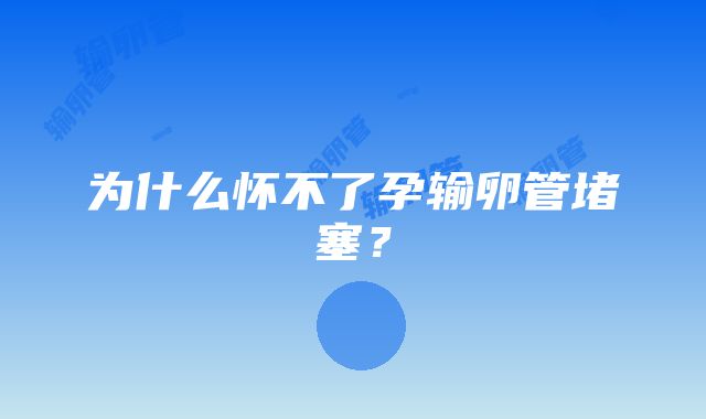 为什么怀不了孕输卵管堵塞？