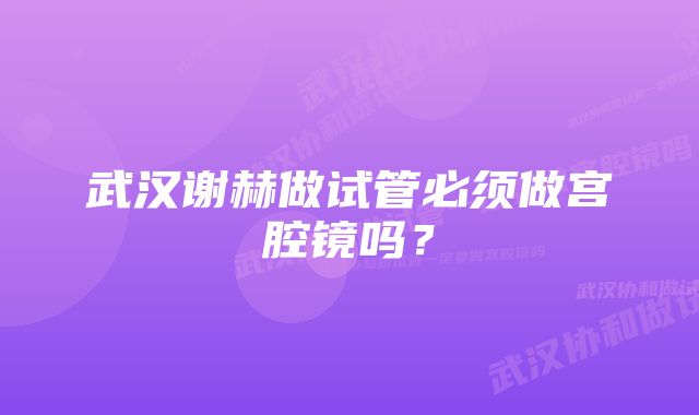 武汉谢赫做试管必须做宫腔镜吗？