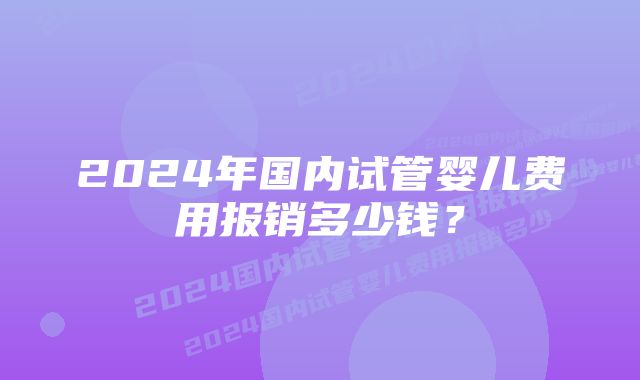 2024年国内试管婴儿费用报销多少钱？