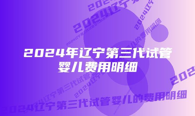 2024年辽宁第三代试管婴儿费用明细