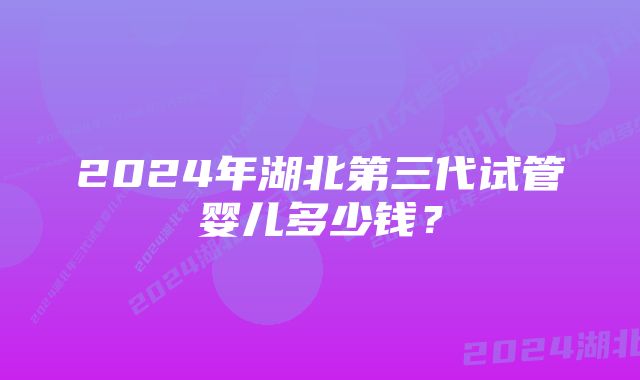 2024年湖北第三代试管婴儿多少钱？