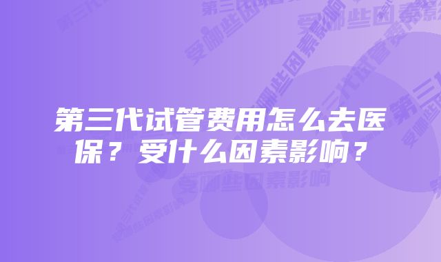 第三代试管费用怎么去医保？受什么因素影响？