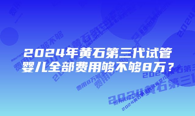 2024年黄石第三代试管婴儿全部费用够不够8万？