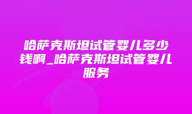 哈萨克斯坦试管婴儿多少钱啊_哈萨克斯坦试管婴儿服务