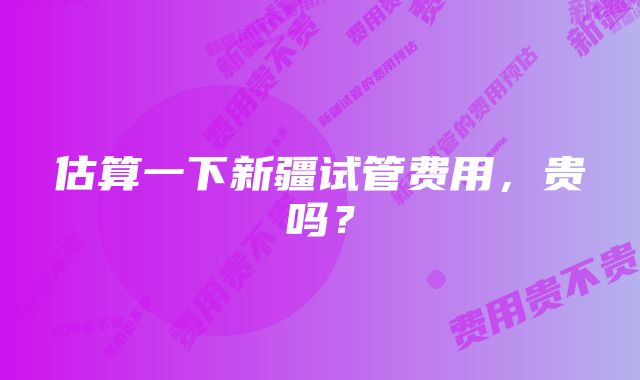 估算一下新疆试管费用，贵吗？