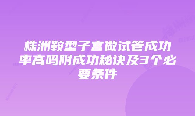 株洲鞍型子宫做试管成功率高吗附成功秘诀及3个必要条件