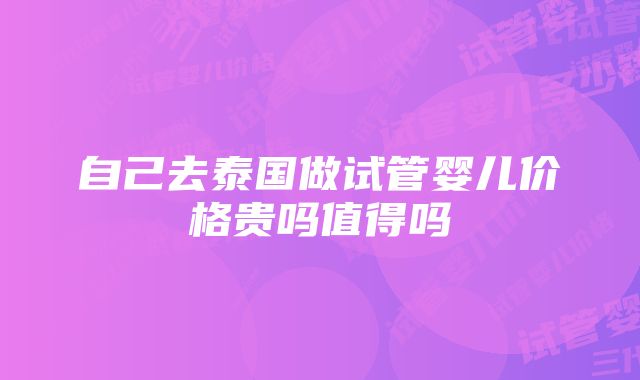 自己去泰国做试管婴儿价格贵吗值得吗