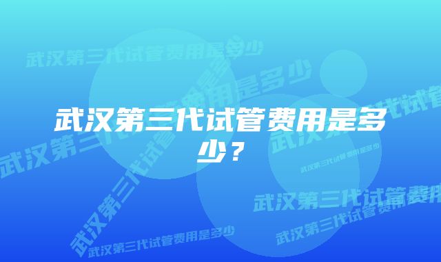 武汉第三代试管费用是多少？