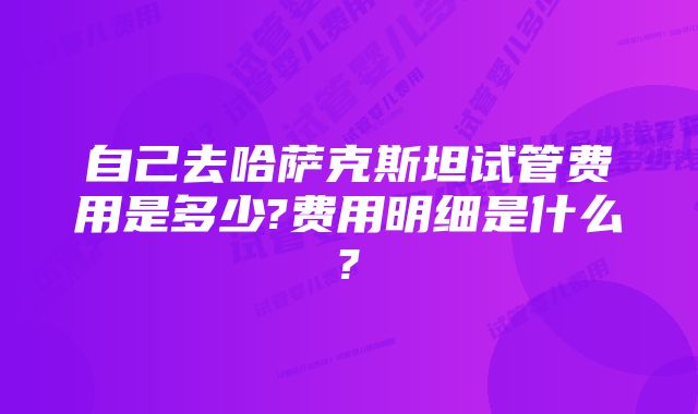 自己去哈萨克斯坦试管费用是多少?费用明细是什么?