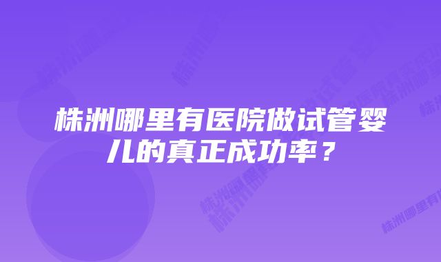 株洲哪里有医院做试管婴儿的真正成功率？