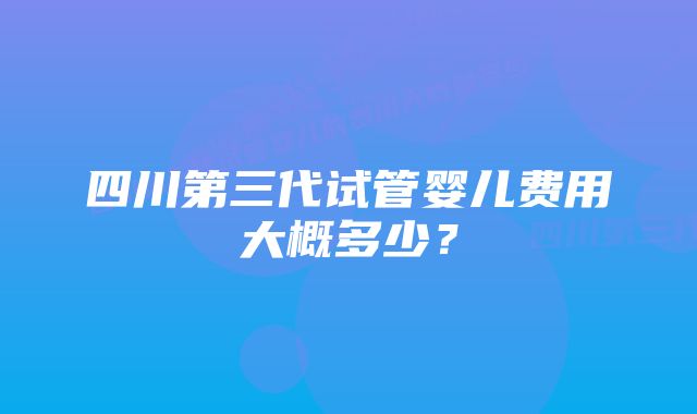 四川第三代试管婴儿费用大概多少？