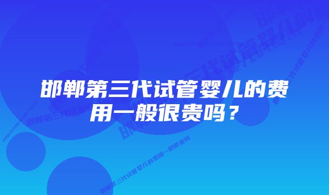 邯郸第三代试管婴儿的费用一般很贵吗？