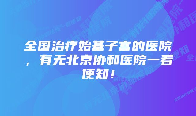 全国治疗始基子宫的医院，有无北京协和医院一看便知！