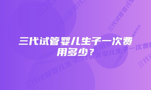 三代试管婴儿生子一次费用多少？